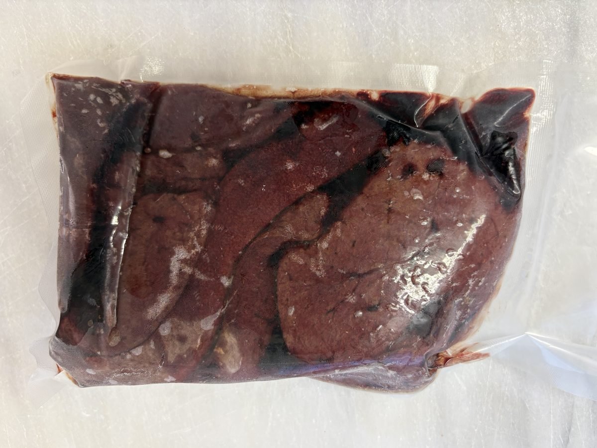 Beef Liver, vacuum-sealed pack.