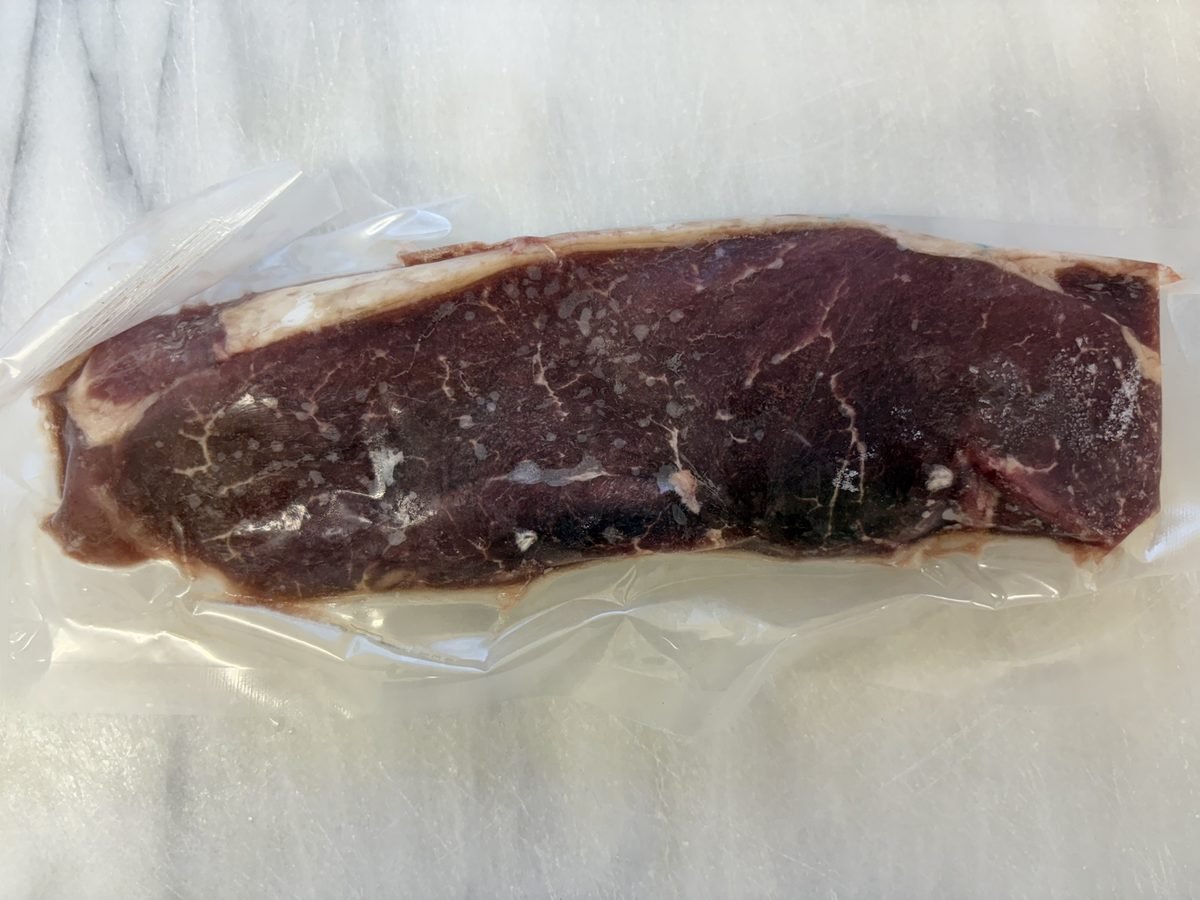 Sirloin Steak, Boneless, vacuum-sealed pack.