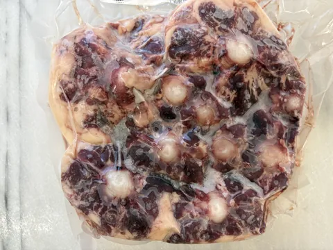 Oxtail, vacuum-sealed pack.